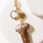 Alpha Hairon Bag Charm in Brown & White
