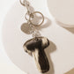 Alpha Hairon Bag Charm in Black & White