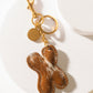 Alpha Hairon Bag Charm in Brown & White