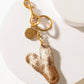 Alpha Hairon Bag Charm in Brown & White