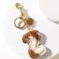Alpha Hairon Bag Charm in Brown & White