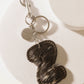Alpha Hairon Bag Charm in Black & White