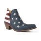 Myra Liberty Star Leather Booties in Vintage Blue