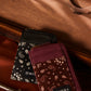 Myra Red Rock Bloom Leather Credit Card Holder in Russet Plum