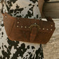 Yellowstone High Plains Studded Fanny Pack with Buckle in Amber