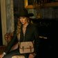 Myra Amberwood Suede Leather Boot Embroidered Leather Bag in Amber