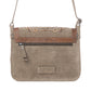 Myra Amberwood Suede Leather Boot Embroidered Bag in Olive Taupe