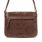 Myra Amberwood Suede Leather Boot Embroidered Leather Bag in Chestnut Brown