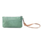 Myra Empire Green Studded Wash Leather Pouch in Desert Olive