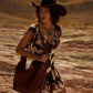 Myra Paradise Valley Suede Leather Shoulder Bag in Auburn Brown