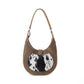 Myra Dakota Moon Hairon Leather Bag in Midnight Tan