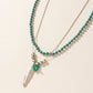 Myra Feathered Sage Necklace in Range Blue