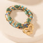 Myra Boho Love Beaded Bracelet in Meadow Green