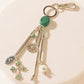 Myra Blue Oval Charm Keychain in Aqua Silver