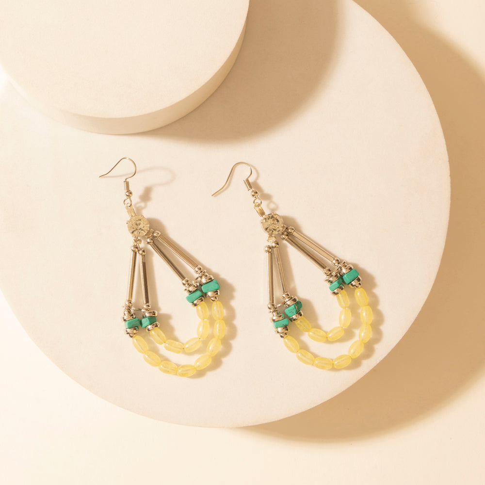 Myra Dawn Dust Drop Earrings in Yellow Glow