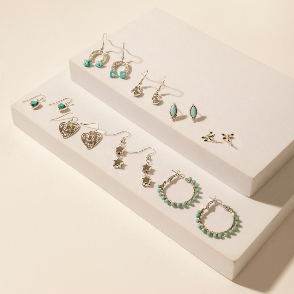 Myra Prairie Trinket Earrings Set in Saddle Silver