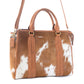 Myra Sierra Fawn Hairon Leather Concealed Carry Bag in Ivory Tan