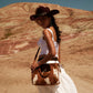 Myra Sierra Fawn Hairon Leather Concealed Carry Bag in Ivory Tan