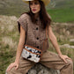 Myra Spade Valley Hairon Leather Bag in Brindle Brown