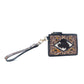 Myra Lone Eclipse Handtooled Hairon Leather Card Holder in Saddle Storm
