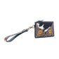 Myra Wildflower Mesa Handtooled Hairon Leather Card Holder In Prairie Amber