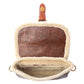 Myra Alpine Rose Embossed Leather Crossbody Bag with Fur Accent in Chestnut Red