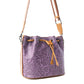 Myra Amara Bloom Embossed Leather Bucket Bag in Mystic Lilac