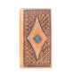 Myra Nomad's Emblem Handtooled Leather Wallet for Men in Walnut Emboss
