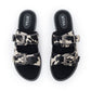 Myra Midnight Grove Hairon Leather Sandals in Ranch Ivory