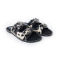 Myra Midnight Grove Hairon Leather Sandals in Ranch Ivory