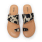 Myra Cattle Trail Hairon Leather Sandals in Ivory Cowhide