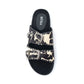 Myra Coyote Crest Hairon Leather Sandals in Vanilla White