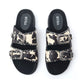 Myra Coyote Crest Hairon Leather Sandals in Vanilla White