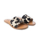 Myra Mojave Herd Hairon Leather Sandals in Creamhide White