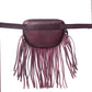 Myra Zidana Stormy Trails Fringed Veg Tanned Leather Bag in Raven Dusk