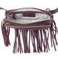 Myra Zidana Stormy Trails Fringed Veg Tanned Leather Bag in Raven Dusk