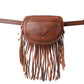 Myra Zidana Stormy Trails Fringed Veg Tanned Leather Bag in Vintage Ember
