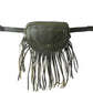 Myra Zidana Stormy Trails Fringed Veg Tanned Leather Bag in Dusty Pine