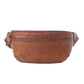 Myra Zidana Amarillo Handstitched Veg Tanned Leather Fanny Pack in Crimson Storm