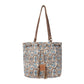 Myra Southern Bloom Cotton & Leather Bucket Bag in Oasis Cream