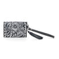 Myra Elise Handtooled Leather Wallet in Dark Mist