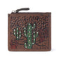 Myra Briar Creek Handtooled Leather Credit Card Holder in Sage Tan