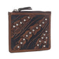 Myra Briar Creek Handtooled Leather Credit Card Holder in Heritage Brown