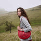 Myra Alanna Embossed Leather Bag in Wild Cherry