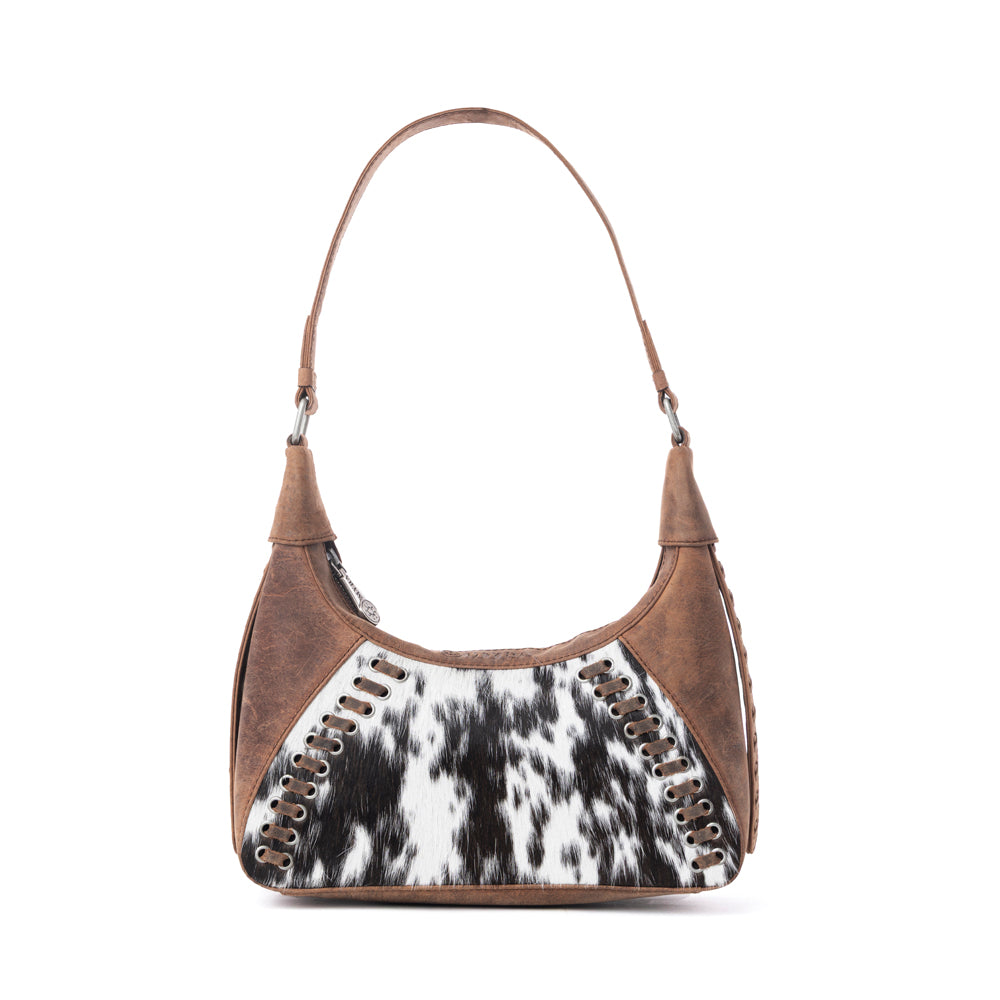 Myra Redrock Vale Embossed Leather Bag in Tobacco Cream