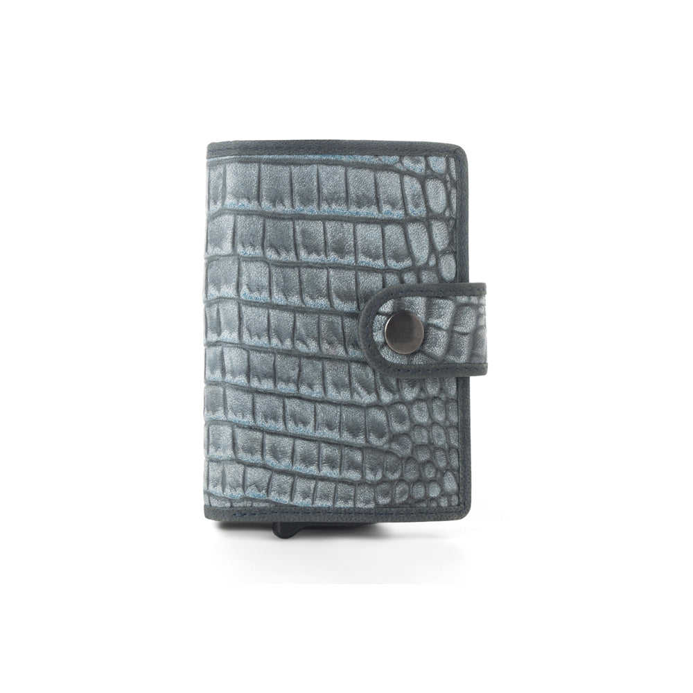 Myra Silver Creek Leather Credit Card Holder in Ashen Grey