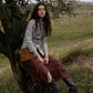 Myra Prairie Drift Fringed Leather Bag in Rodeo Bronze with Concho Accent