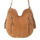 Myra Savannah Sunset Fringed Leather Bag in Deep Mocha