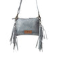 Myra ThunderFly Fringed Leather Bag in Silver Dust