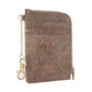 Myra Summer Grove Embossed Leather Credit Card Holder in Desert Taupe